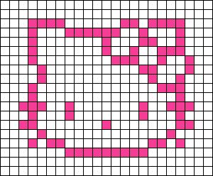 Cute Pixel Art Crochet, Grids For Crochet, 20 By 20 Pixel Art, Hello Kitty Crochet Grid Pattern, Hello Kitty Grid, Cute Hello Kitty Pixel Art, Hello Kitty Grid Pattern, Hello Kitty Graph, Star Pixel Pattern