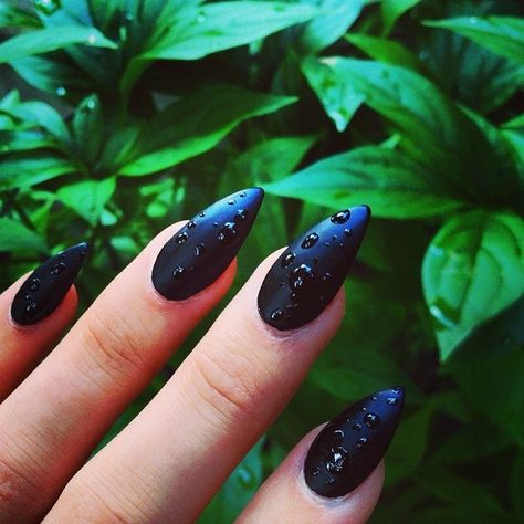 . Black Gel Nails, Matte Nail Polish, Gel Nail Art Designs, Purple Nail Polish, Nail Art Gel, After Rain, Stiletto Nails Designs, Gel Nail Designs, Fall Nail Designs