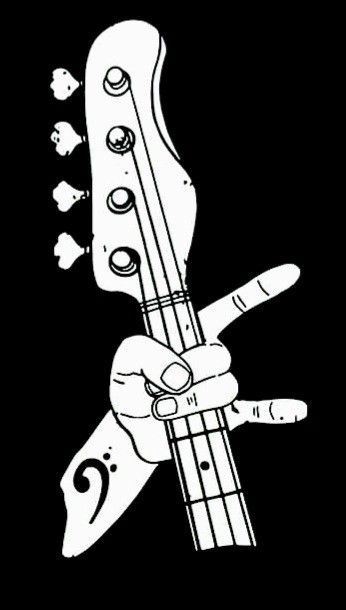 Bass Guitar Art Drawing, Bass Guitar Sketch, Bass Guitar Tattoo Ideas, Rock Guitar Drawing, Bass Guitar Aesthetic Wallpaper, Aesthetic Wallpaper Guitar, Bass Guitar Drawing, Bass Guitar Wallpaper, Bass Player Aesthetic