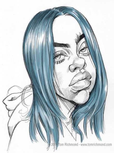 Billie Eilish رسم كاريكاتير, Caricature Sketch, Caricature Artist, Celebrity Caricatures, Caricature Drawing, Graffiti Characters, Celebrity Drawings, Cartoon Sketches, Dope Cartoon Art