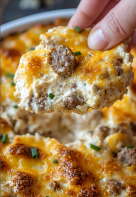 Cheesy Hissy Fit Dip - Easy DIY Recipes Hissy Fit Dip, Warm Dip Recipes, Sausage Dip Recipe, Sausage Cheese Dip, Warm Appetizers, White Bean Soup Recipes, Quick Baking, Meal Train Recipes, Slow Cooked Chicken