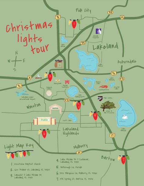 Lakeland’s Christmas Lights Tour – The Lakelander Christmas Light Tour, Christmas Bucket List, Christmas Bucket, Lakeland Florida, Mormon Temple, Ultimate Christmas, Free Event, Christmas Villages, Lighting Guide