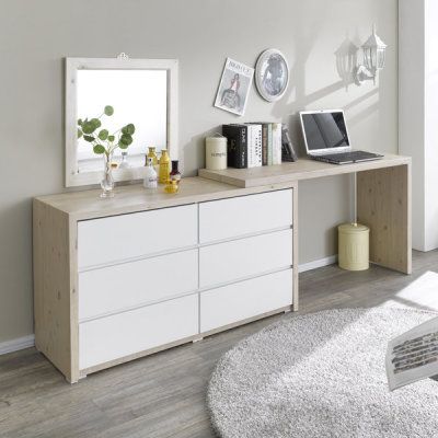 Dresser And Desk Combo, Camera Ikea, Desk Dresser Combo, Small Bedroom Hacks, Wooden Dressing Table, Windows To The Soul, Bedroom Hacks, Wooden Drawer, Dressing Table Desk