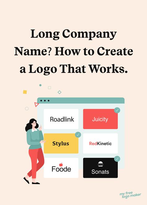 Fitting a long company name into a logo is kind of like fitting a bunch of toys into a small box — it can be a challenge, and if you’re not careful, you can overload the box and risk clutter and confusion. To avoid mistakes and ensure your design serves you well, here are a few things to keep in mind when designing a long company name logo. #logo #logodesign #branding #businessname #companyname #nameideas #businessnameideas #startingabusiness Long Brand Name Logo Design, Long Name Logo Design Inspiration, Logo Design Long Name, Long Brand Name Logo, Long Name Logo, Bad Logos, Logotype Branding, Things To Keep In Mind, Different Words