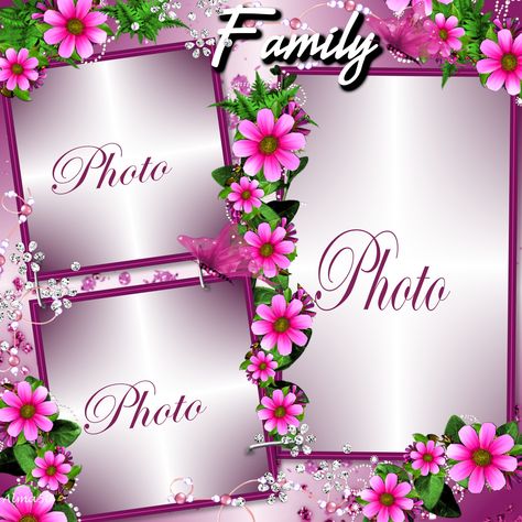 Family Frame #Alma50 #pictureFrames Family Photo Frames Collage, Photoshop Wallpapers, Monthly Celebration, Family Frame, Foto Frame, Family Collage, Flower Picture Frames, Family Picture Frames, Girly Frame