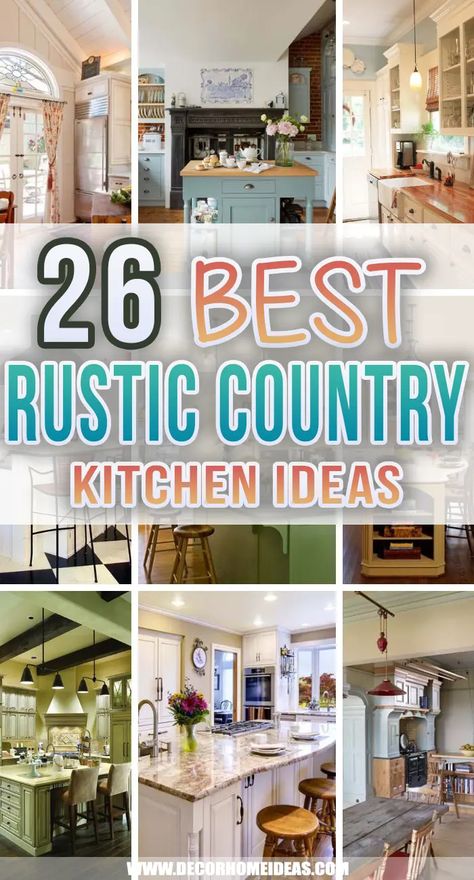 Best Rustic Country Kitchen Ideas. Add more rustic charm to your kitchen with these beautiful country kitchen decor ideas and designs. Farm Style Kitchen Country, Kitchen Interior Country Style, Country Kitchen 2023, Southern Country Kitchen, Boho Country Kitchen Decor, Country Kitchen Ideas On A Budget, Western Style Kitchens Rustic, Country Sheek Kitchen Ideas, Old Stove Decor Ideas