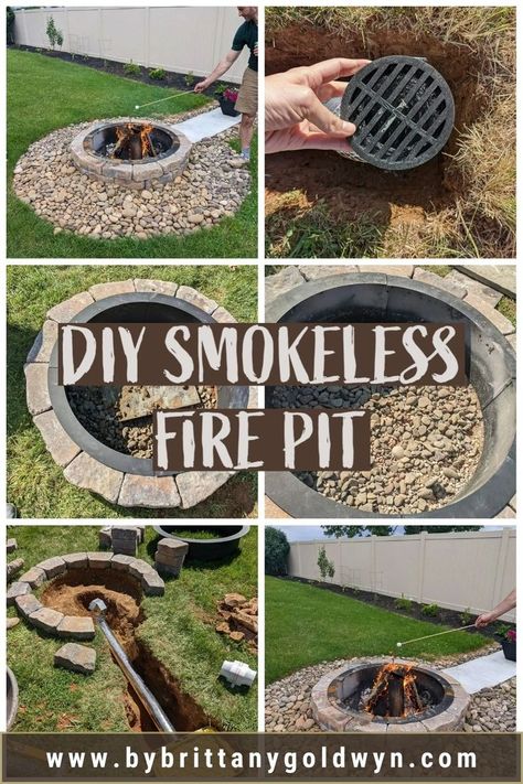 Smokeless Fire Pit, Outside Fire Pits, Outdoor Fire Pit Designs, Fire Pit Landscaping, Garden Fire Pit, Fire Pit Area, Fire Pit Designs, Diy Backyard Landscaping, Diy Fire Pit