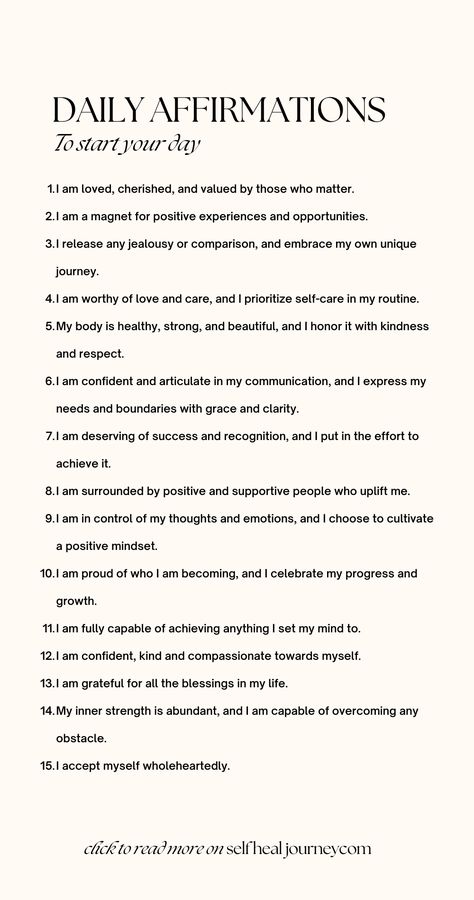 50 Affirmations To Say Daily Affirmations To Journal, Daily Affirmations For Journal, 31 Days Of Affirmations, Affirmation For A Good Day, Affirmation List Ideas, Set Your Intentions For The Day, How To Start The Day Positive, Positive Affirmation Of The Day, Positive Affirmation List