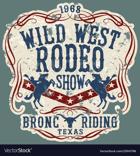 Rodeo Poster, Bronc Riding, Grunge Effect, Rodeo Horses, Shutter Stock, Western Boutique, Horse Show, Illustration Style, Vector Artwork