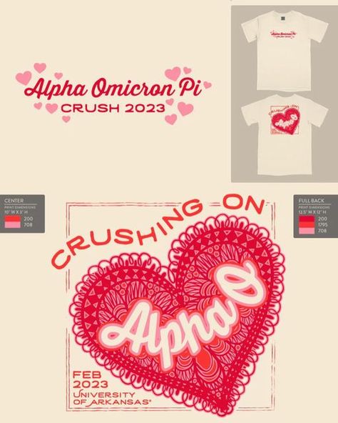 Valentine’s Day Shirt Designs, Valentines Sorority Merch, Sorority Valentines Day Shirt, Valentine’s Day Graphics, Alpha Omicron Pi Shirts, Aphi Merch, Alpha Apparel, Big Little Sorority Shirts, Sorority Banner