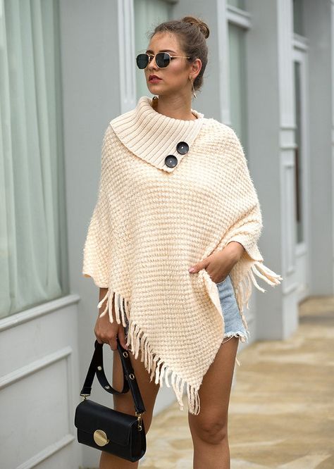 Sweater poncho outfit