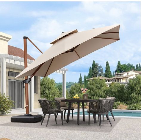 Amazon.com: PURPLE LEAF 10ft Patio Umbrella Outdoor Square Umbrella Large Cantilever Umbrella Windproof Offset Umbrella Heavy Duty Sun Umbrella for Garden Deck Pool Patio, Beige Deck Pool, Umbrella Outdoor, Cantilever Patio Umbrella, Offset Patio Umbrella, Garden Deck, Offset Umbrella, Canopy Design, Beige Pattern, Cantilever Umbrella