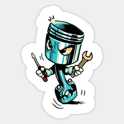 mechanic - Mechanic - Sticker | TeePublic Mechanic Cartoon, Mechanic Tattoo, Car Art, Graffiti, Sketch Book, Sketch, Drawings, Pins, Quick Saves