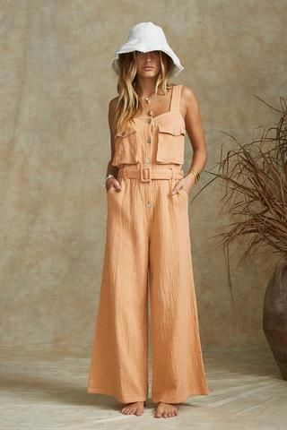 SUNDRENCHED JUMPSUIT Aussie Fashion, Wardrobe Must Haves, Australian Clothing, Clothing Brand Logos, Australia Fashion, Dresses Australia, Maxi Dress Online, Denim Shirt Dress, Swimwear Brands