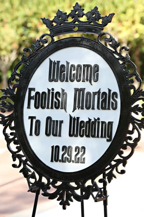 Dark Halloween Wedding Theme, Spooky Outdoor Wedding, Disney Halloween Wedding Ideas, Halloween Wedding Aisle Decor, Gothic Wedding Reception Decor, Witch Themed Wedding Ideas, Witch Wedding Ideas Decor, Morticia And Gomez Wedding Theme, Maleficent Themed Wedding