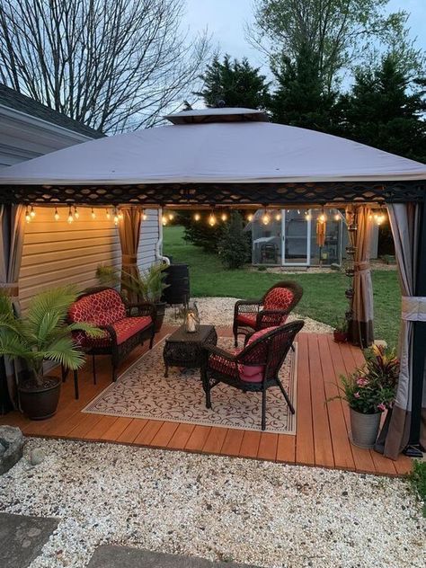 Garden Concept, Backyard Gardens, Garden Decoration Ideas, Diy Backyard Patio, Gardens Ideas, Patio Pergola, Gardening Design, Backyard Gazebo, Aesthetic Garden