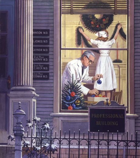 George Hughes, Saturday Evening Post Covers, Vintage Nursing, 50s Art, Vintage Illustration Art, Vintage Nurse, American Illustration, Saturday Evening Post, Evening Post