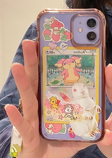 Juminocore Phone Case, Kidcore Phone Case, Kawaii Clear Phone Case, Pokemon Phone Case, Phone Case Deco, Aesthetic Sanrio Phone Case, Clear Phone Case Design, Photo Widget, Creative Iphone Case