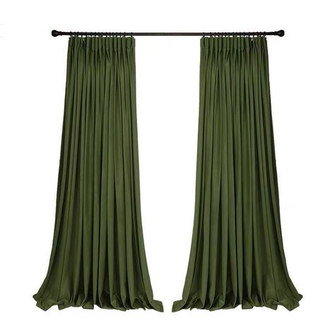 Olive Green Luxury Matt Velvet Curtains / Custom Made Curtain | Etsy Olive Green Curtains, Dark Academia Office, Cartridge Pleats, Curtains Pictures, Green Luxury, Custom Made Curtains, Green Curtains, Green Room, Room Renovation