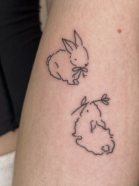 I will make unique minimalist tattoo designshi, you are looking for designers to make your designs?I can help you to make ittattoo heilungtattoo sleevetattoo ideas smalltattoo handtattoo beautytattoo supplytattoo inspired Nastolgia Tattoo, 2 Rabbits Tattoo, Two Rabbits Tattoo, Two Bunny Tattoo, Two Bunnies Tattoo, Rabbits Tattoo, Cute Bunny Tattoo, Bunnies Tattoo, Clock Tattoos