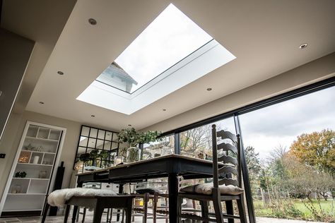 Flat Glass Rooflights vs Roof Lanterns Lantern Roof Extension, Lantern Roof Light, Glass Roof Extension, Flat Roof Lights, Flat Roof Skylights, Orangery Extension, Flat Roof Extension, Roof Skylight, Skylight Design