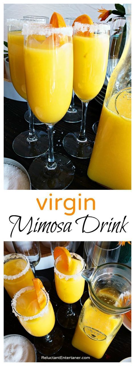 Virgin Mimosa Recipe, Brunch Food Party, Virgin Mimosa, Mimosa Drink, Mimosa Brunch, Mimosa Recipe, Champagne Brunch, Brunch Food, Brunch Drinks