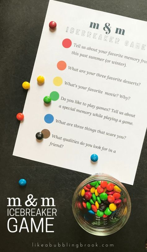 Looking for a get to know you game for your small group? Try this M&M game as your next icebreaker and grab my free printable to make it easy. Small Group Games, Birthday Games For Adults, Toddler Math, Get To Know You Activities, M&m Game, Youth Games, Games For Adults, Ice Breaker Games, Gift Boyfriend