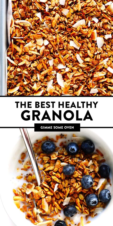 Healthy Granola Recipe, Granola Recipe Healthy, Best Granola, Healthy Granola, Granola Recipe Homemade, Peanut Butter Granola, Gimme Some Oven, Granola Healthy, Granola Recipe