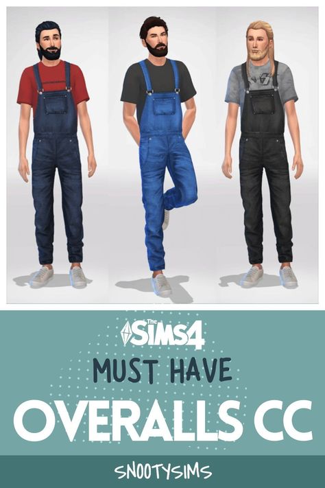 Overalls are the perfect piece of clothing for farmers or as a cute fashionable moment. These best pieces of CC for all ages are perfect to add to your Sims 4 game. Sims 4 Male Overalls, Sims 4 Cc Overalls Male, Farmer Sims 4 Cc, Farmer Cc Sims 4, Sims 4 Male Cottagecore Cc, Sims 4 Overalls, Sims Farm, Sims 4 Cottage, Men Overall