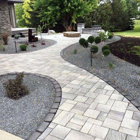 Get fantastic tips on "patio pavers on a budget". They are actually accessible for you on our web site. #patiopaversonabudget Porch Appeal, Paver Designs, Pavers Backyard, Patio Pavers Design, Pathway Landscaping, Paver Walkway, Front Walkway, Stone Walkway, Garden Walkway