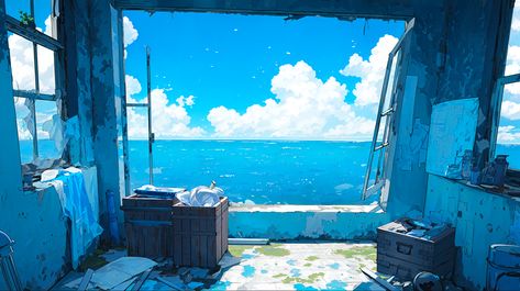 Artist: Uomi @OshinoUomi Ai-generated illustration AIイラスト #wallpaper #illustration #background #landscape #sky #sea #clouds Sea Clouds, Background Landscape, Wallpaper Notebook, Ocean Backgrounds, Wallpaper Illustration, Landscape Sky, Iphone Wallpaper Ios, Aesthetic Space, Scenery Background