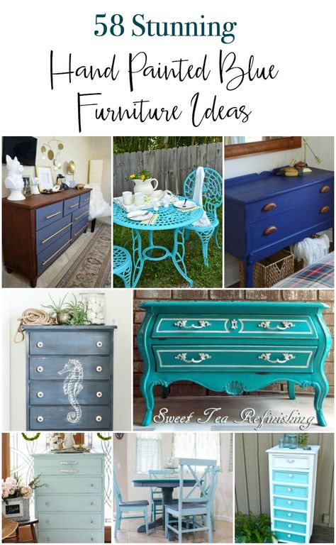 Painted Sofa Table Ideas Color Schemes, Diy Painting Dresser Ideas, Painted Tables Ideas, Coastal Furniture Makeover, Turquoise Painted Furniture, Painted Tables, Painted Furniture Ideas, Furniture Images, Painted Dressers