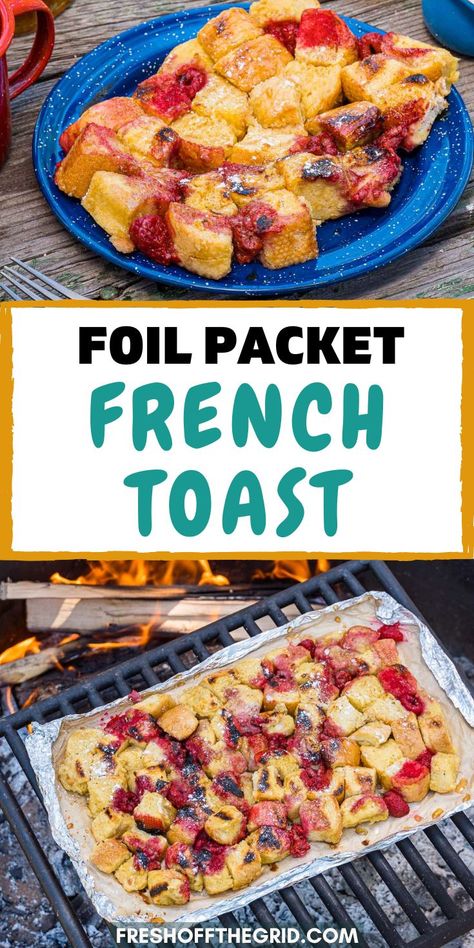 Dessert Foil Packets For The Grill, Camping Foil Meals Campfires, Dinner While Camping, Over The Campfire Meals, Simple Camping Recipes, Tin Foil Breakfast Camping, Camping Breakfast Pizza, Food Over Fire Campfires, Tinfoil Breakfast Camping