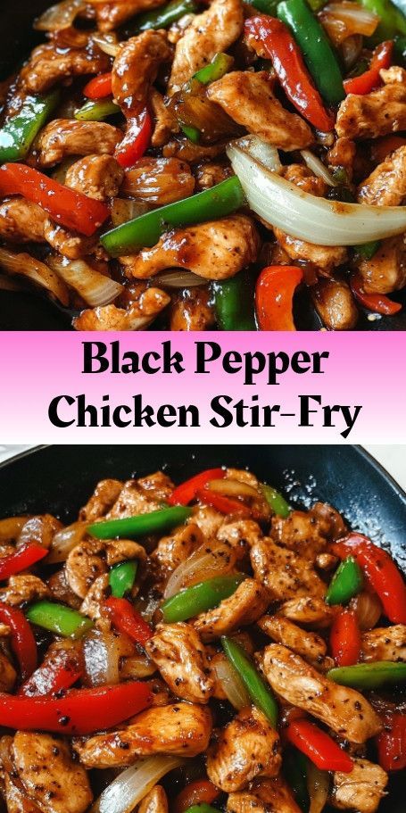 Black Pepper Chicken Stir-Fry: Burst of Flavors in Every Bite! Indulge in the savory goodness of this Black Pepper Chicken Stir-Fry recipe. With tender chicken, colorful veggies, and a rich black pepper sauce, this dish is perfect for a satisfying weeknight dinner. Follow this easy recipe and experience a burst of flavors in every bite! #BlackPepperChicken #StirFry #QuickMeals #AsianCuisine #HomemadeCooking #EasyRecipes #ChickenRecipes Black Pepper Sauce Recipe, Vegetable Stir Fry Sauce, Chicken Stir Fry Sauce, Stir Fry Peppers, Chicken Vegetable Stir Fry, Soy Sauce Stir Fry, Black Pepper Sauce, Soy Sauce Chicken, Easy Stir Fry Recipes