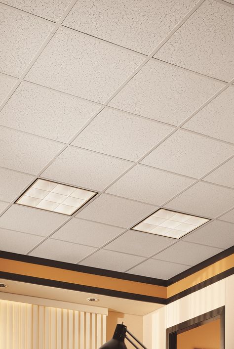 Random Textured panels have a fissured visual with a non-directional pattern for ease of installation. This product is appropriate for light commercial and basement applications. Armstrong Ceilings 24-in x 24-in 16-Pack White 15/16-in Drop Ceiling Plank | 935A Panel Ceiling, Armstrong Ceiling, World Industries, Drop Ceiling, Ceiling Tile, Ceiling Tiles, Tile Floor, Tile, Ceiling