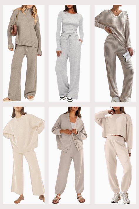 Discover the best matching lounge sets for all your lazy day needs! From cozy loungewear outfits that you can wear at home to chic options for running errands, these loungewear sets for women will have you looking stylish while staying comfortable. Whether you're lounging in matching lounge sets on a rainy day or rocking a cute lazy day outfit at home, these sets will keep you cozy all day long. Shop now to find your perfect fit! Stay At Home Comfy Outfits, Comfy Monochromatic Outfit, Mom At Home Outfit, Old Money Lounge Wear, Baddie Lounge Outfit, Women Lounge Wear Outfits, Work From Home Outfits Women, Home Cozy Outfit, Classy Loungewear Outfit