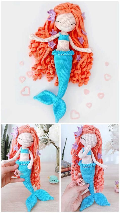 Crochet Mermaid Amigurumi Free Pattern, Crochet Mermaid Tail Pattern Free Doll, Crochet Patterns Mermaid, Crochet Mermaid Amigurumi, Mermaid Doll Crochet Pattern Free, Crochet Mermaid Doll Pattern, Mermaid Amigurumi Pattern, Mermaid Free Crochet Pattern, Mermaid Tail Crochet Pattern Free