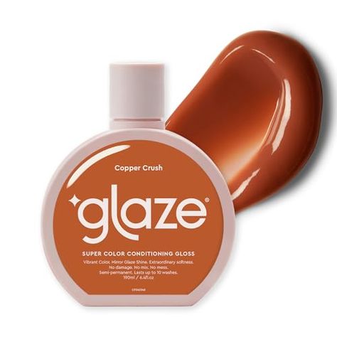 Glaze Super Gloss Colour Conditioning Hair Gloss – Like a Tinted Moisturiser for Strawberry Blonde/Red Hair – Boosts Colour, Repairs the Look of Damage & Adds Mirror Shine – Copper Crush, 190 mL Strawberry Blonde Red Hair, Blonde Red Hair, Hair Glaze, Warm Blonde Hair, Deep Conditioning Hair, Conditioning Hair, Semi Permanent Hair Dye, Hair Gloss, Warm Blonde