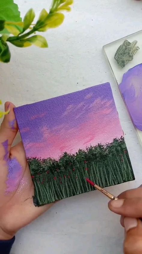 Pin by Jaya Arora on Art Tutorials | Canvas painting, Small canvas art, Mini canvas art Melukis Aesthetic, Seni Pastel, Seni Vintage, Canvas Painting Tutorials, Canvas Painting Designs, Abstract Art Painting Diy, Seni Cat Air, Painting Art Lesson, Art Painting Gallery