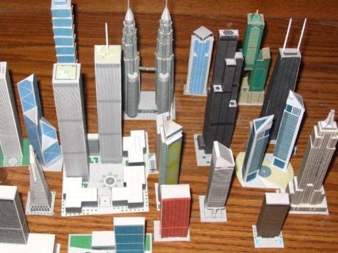 Paper Architecture Model, Paper Model Architecture, Skyscraper Model, Miniature Buildings, Paper Buildings, City Concept, World Trade Center Nyc, Model Architecture, Paper Architecture