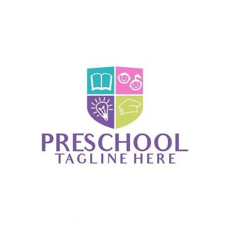 Primary School Logo Design Ideas, Preschool Logo Design Ideas, School Logo Ideas, Kindergarten Logo Design, Montessori Logo, Logo Kindergarten, Daycare Logo Design, Color Preschool, Childcare Logo