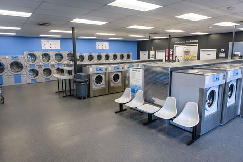 How To Create The Best Laundromat Layout & Design - Laundrylux Laundromat Design, Coin Laundromat, Laundry Marketing, Laundry Delivery, Laundromat Business, Dry Cleaning Business, Fairfax County Virginia, Self Service Laundry, Laundry Business