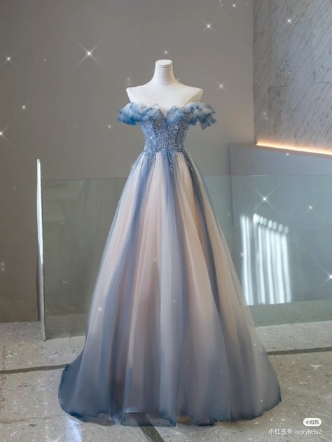 Ice Blue Gown, Ice Princess Dress, Ice Blue Wedding Dress, Ice Wedding, Ball Outfits, Gowns Dresses Elegant, Music On Spotify, Pretty Wedding Dresses, Prom Ideas