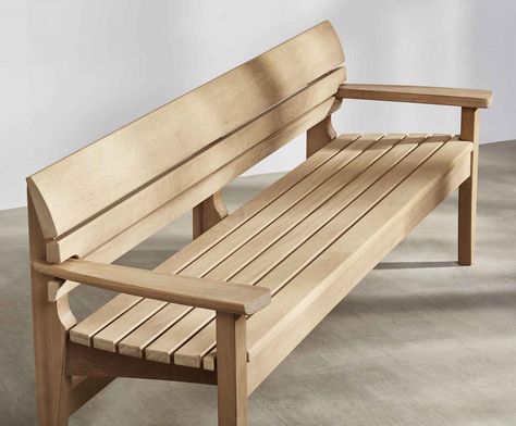 Quito, Sitout Designs Bench, Outdoor Timber Bench, Modern Bench Outdoor, Teak Garden Bench, Mediterranean Interior Design, Simple Benches, Parks Furniture, Wooden Sofa Set Designs