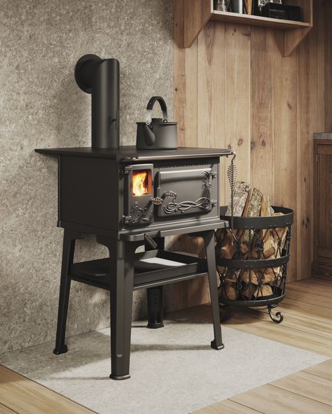 Wood Stove For Cooking, Compact Wood Stove, Bakers Choice Wood Cook Stove, Small Wood Cook Stove, Cabin Wood Stove, Wood Cooking Stove, Indoor Wood Stove, Cabin Lifestyle, Portable Wood Stove