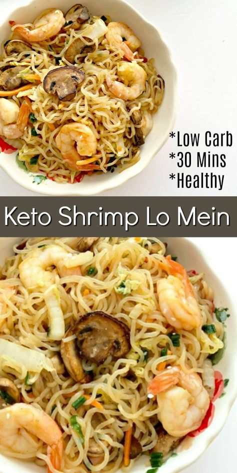 Best Keto Lunches, Keto Fish And Shrimp Recipes, Keto Chow Mein Recipe, Keto Friendly Chinese Food, Easy Keto Asian Recipes, Keto Shrimp Stir Fry Recipes, Keto Lo Mein Recipe, Bariatric Chinese Food, Keto Asian Shrimp Recipes