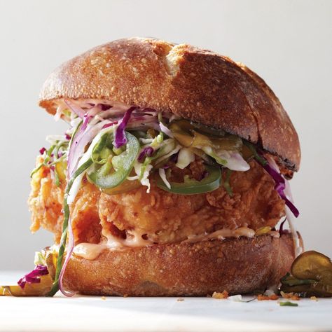 Fried Chicken Sandwich with Slaw and Spicy Mayo Spicy Mayo Recipe, Fried Chicken Sandwiches, Monte Cristo Sandwich, Chicken Sandwiches, Fried Chicken Sandwich, Spicy Mayo, Chapati, Chicken Sandwich, Wrap Sandwiches