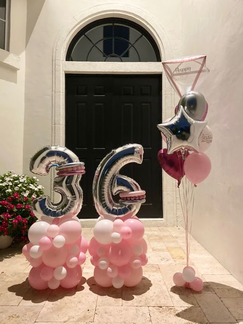 Birthday Pink Balloons, Pink Balloons Birthday, 67th Birthday, Beautiful Balloons, 36th Birthday, Balloon Arrangements, Balloons Birthday, Balloon Delivery, Balloon Gift