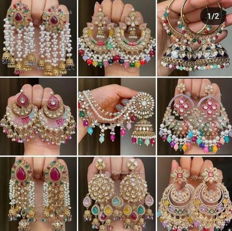 😍New collection of earrings arrival.. hurry up 🛍️to get thiss latest collection..for more information u can call and message on the given number 📲-9202472908 Latest Earrings Design, Bridal Jewelry Sets Brides, Indian Wedding Jewelry Sets, Indian Bridal Jewelry Sets, Pretty Jewelry Necklaces, Bridal Jewellery Design, Diy Gift Set, Fancy Jewellery Designs, Indian Jewellery Design Earrings