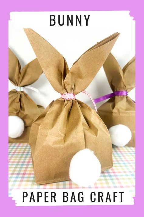 Paper Bag Bunny Bunny Paper Bag, Paper Bag Bunny, Bunny Activities, Brown Paper Lunch Bags, Paper Bag Crafts, Sensory Crafts, Bunny Bags, Bag Craft, Easter Goodies